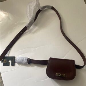 Elegant Brown Leather Belt Bag